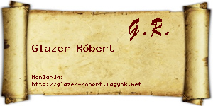Glazer Róbert névjegykártya